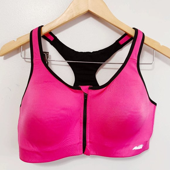 avia zip front sports bra size chart